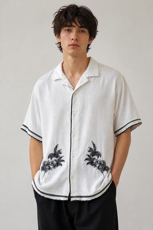 The A&F Other - The A&F Summer Linen Blend White Button Down Shirt L